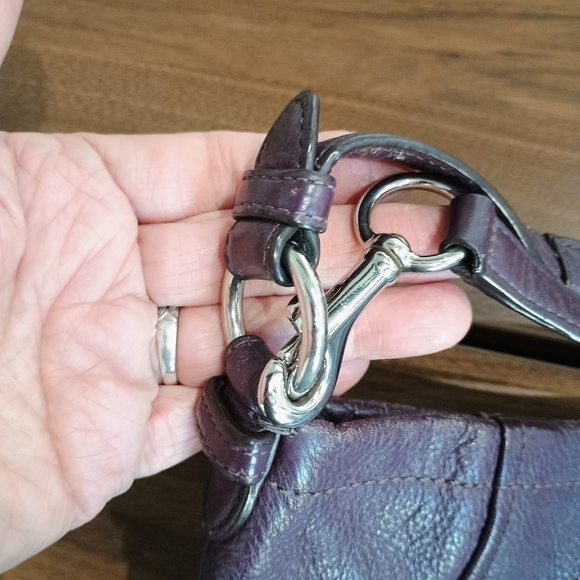 Coach Plum Purple Leather Shoulder Bag - Picture 5 of 14